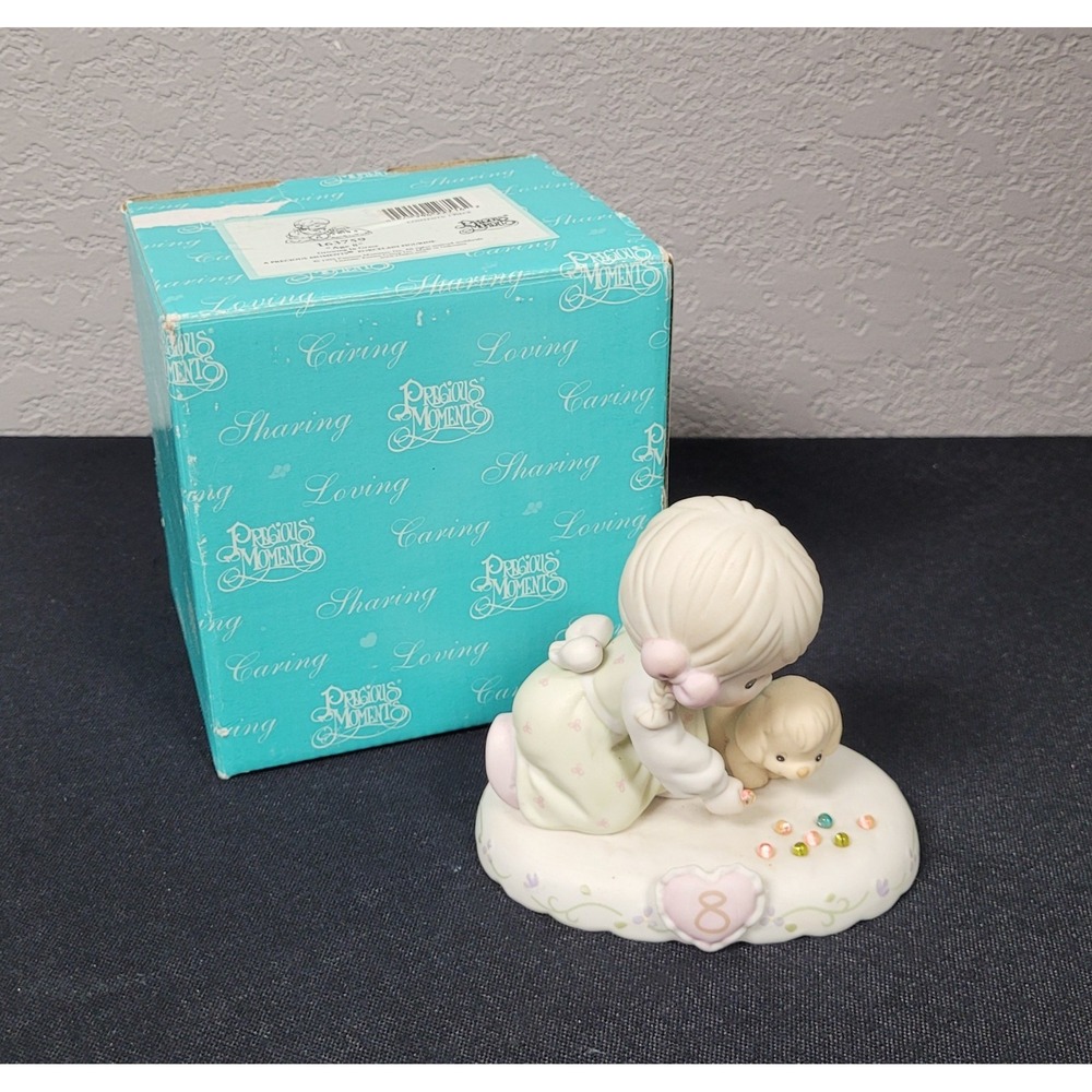 Precious Moments Figurine "Growing in Grace Age 8" #163759 (1995, House Mark)